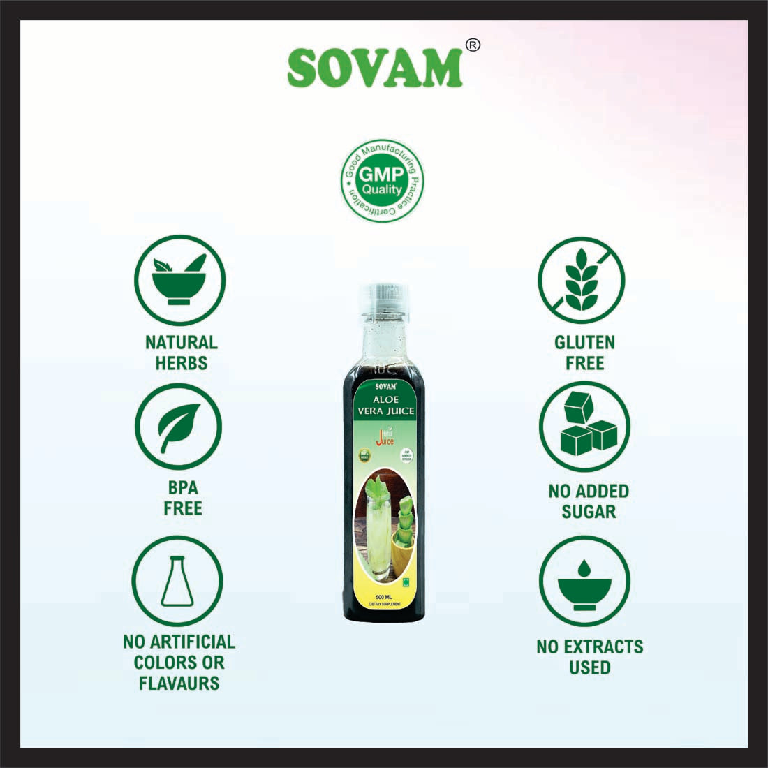 Sovam Aloe Vera 500ml Juice