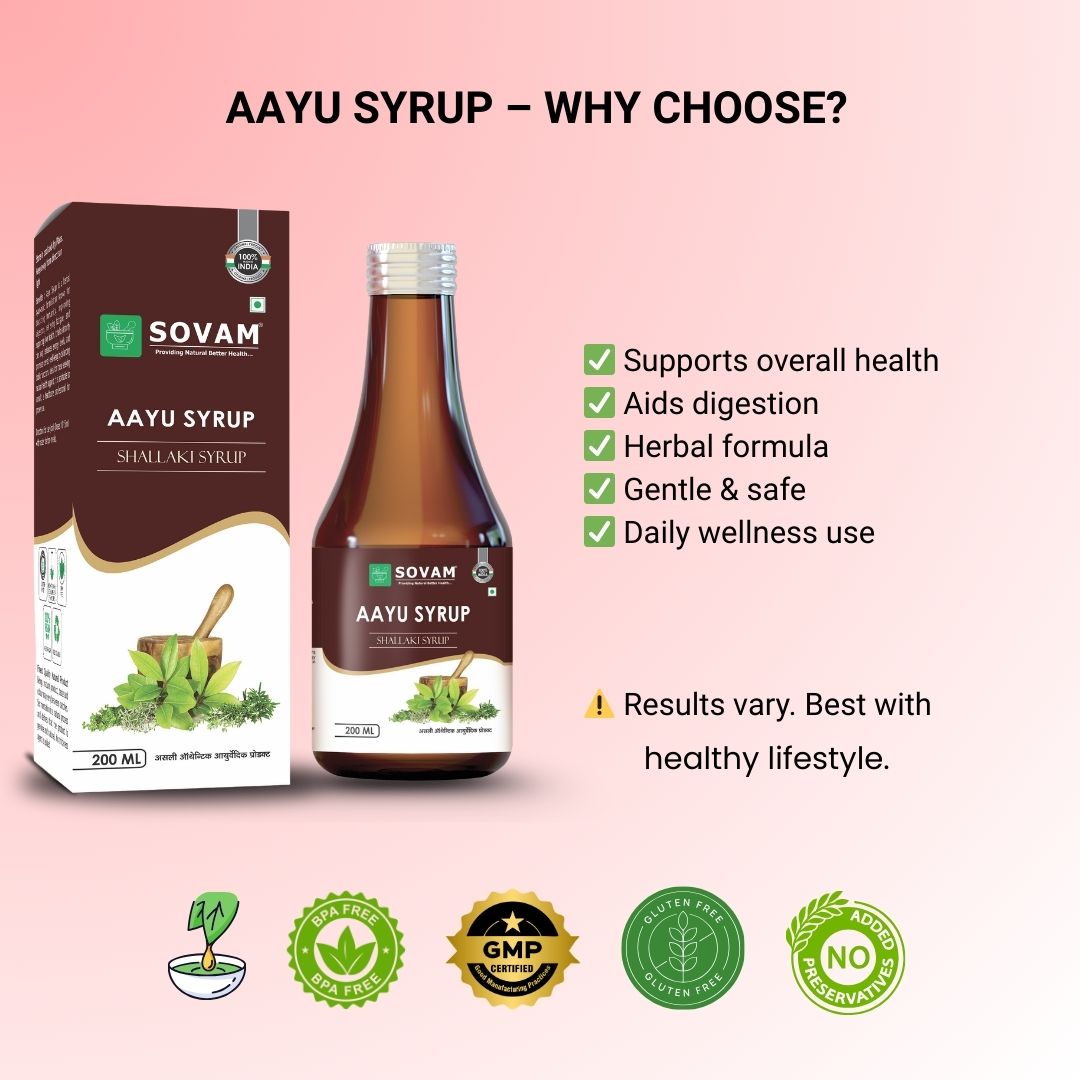 Sovam Aayu Shallaki Syrup 200ml – Joint Mobility & Wellness Support
