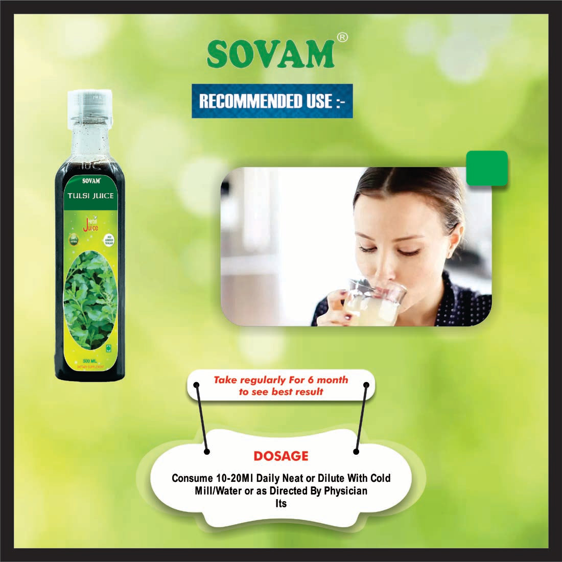 Tulsi For Immunity Boosters 500ml - SOVAM AYURVEDA