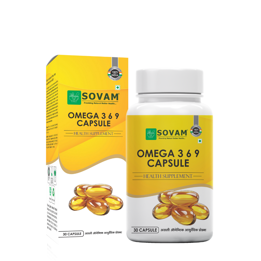 Omega 369 Soft Gel 30 Capsule Fish Oil capsule | Sovam Ayurveda