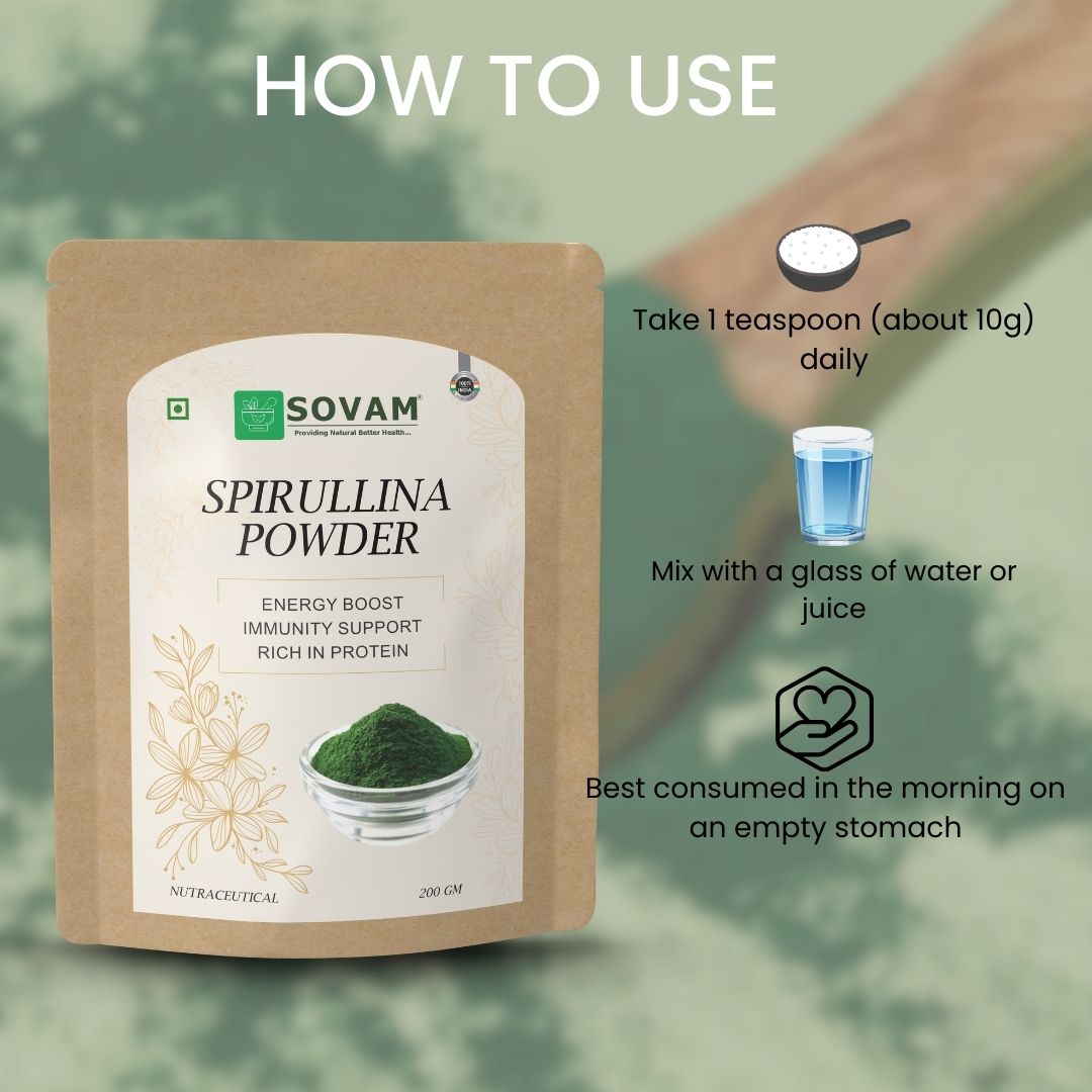 Sovam Spirulina Powder (Arthrospira platensis) 200g