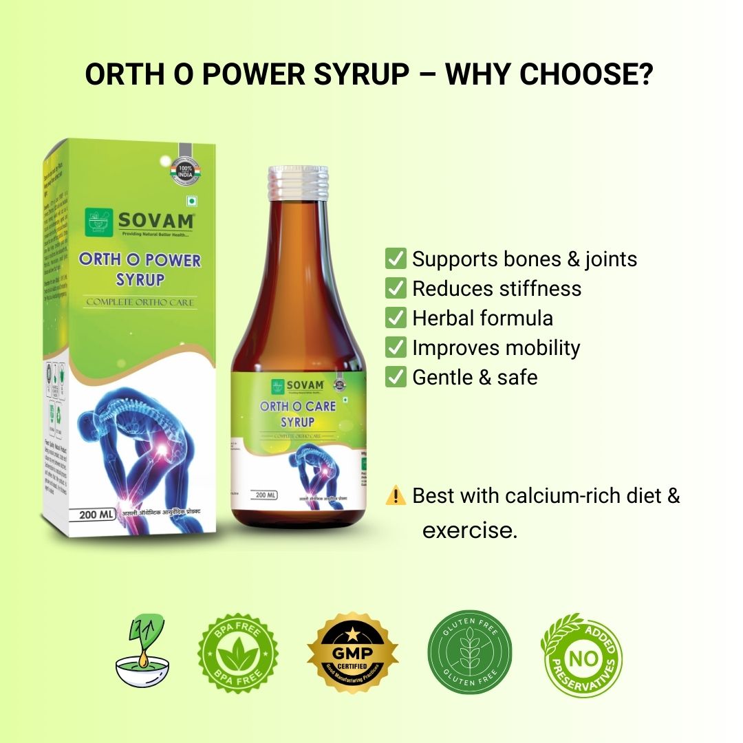 Sovam Ortho O Care Syrup 200ml | Joint & Mobility Wellness Support – Ayurvedic Herbal Blend | Sovam Ayurveda