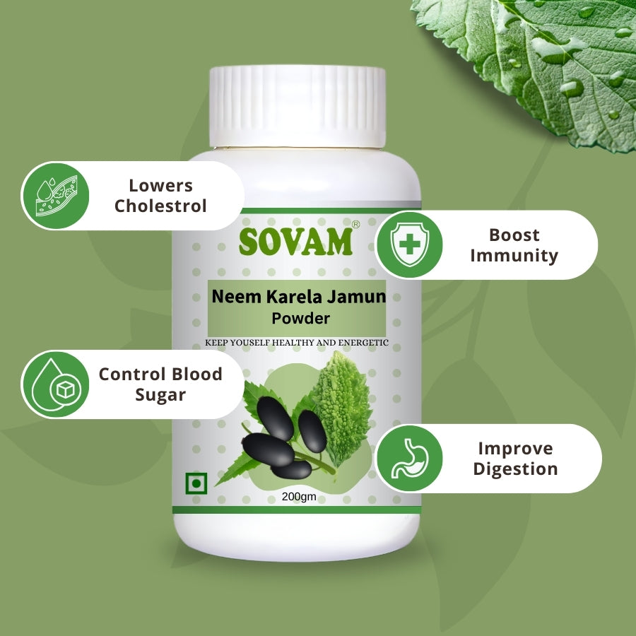 Sovam Neem Karela Jamun Powder 200gm