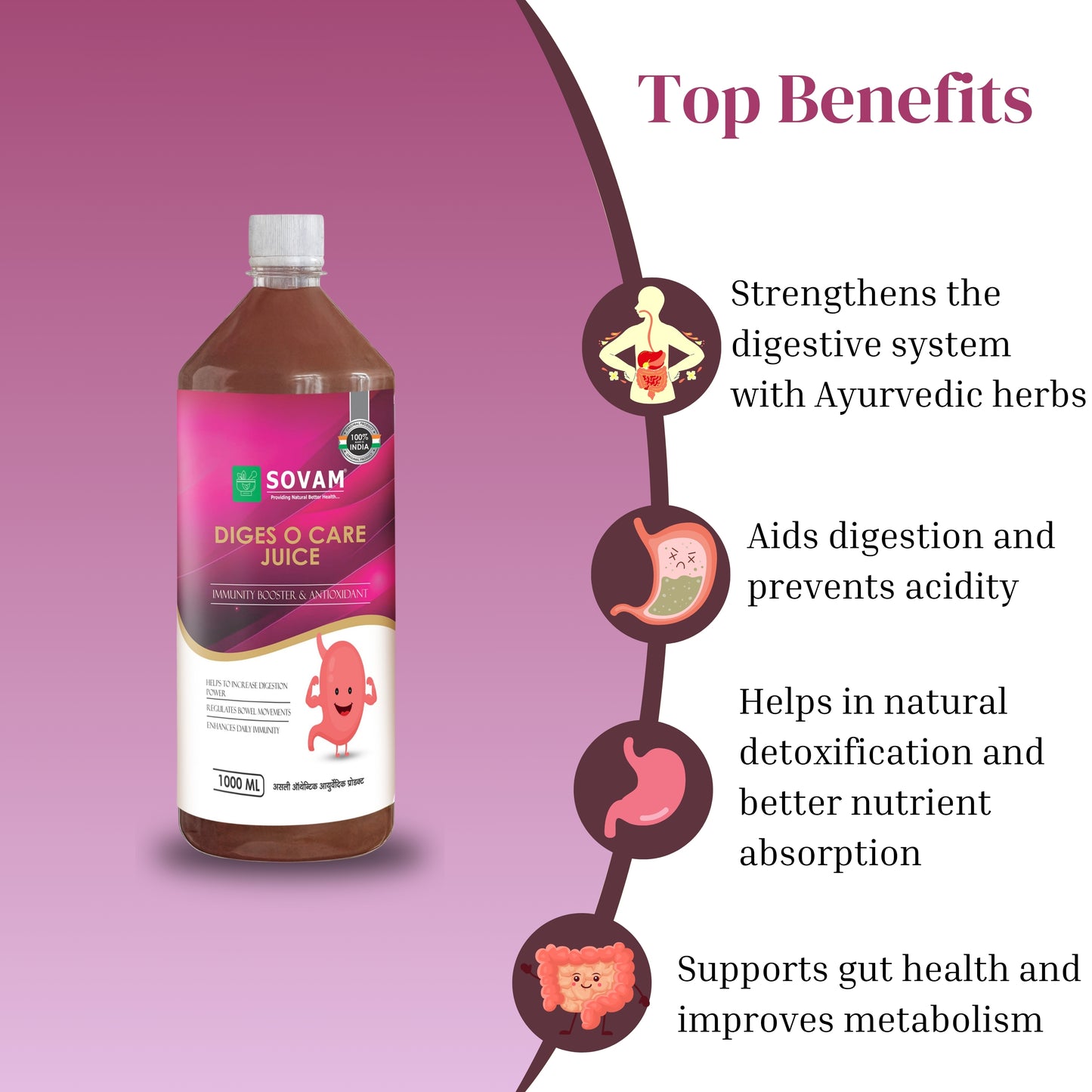 Sovam Diges O Care Juice – 1000 ml | Ayurvedic Digestive Tonic