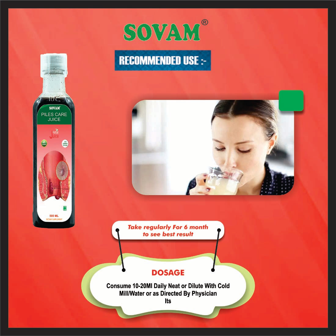 Pilo Care Juice 1000 ML Tyurvedic Tonic Piles | Sovam Ayurveda
