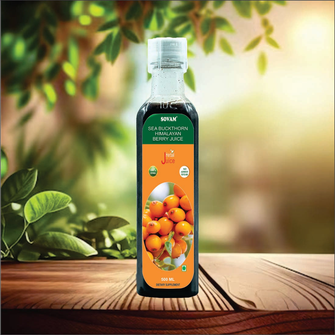 Sovam Sea Buckthorn Juice, 500ml | For Healthy Heart, Immunity Power, Skin Care & Body Detox