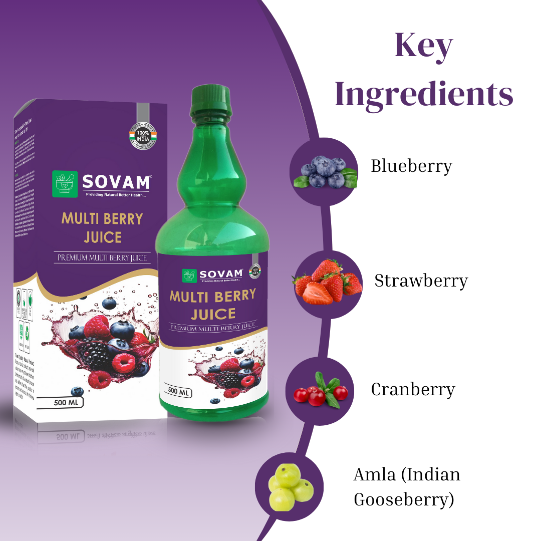 Multi Berry Juice 500ml Ayurvedic Boost tonic | Sovam Ayurveda