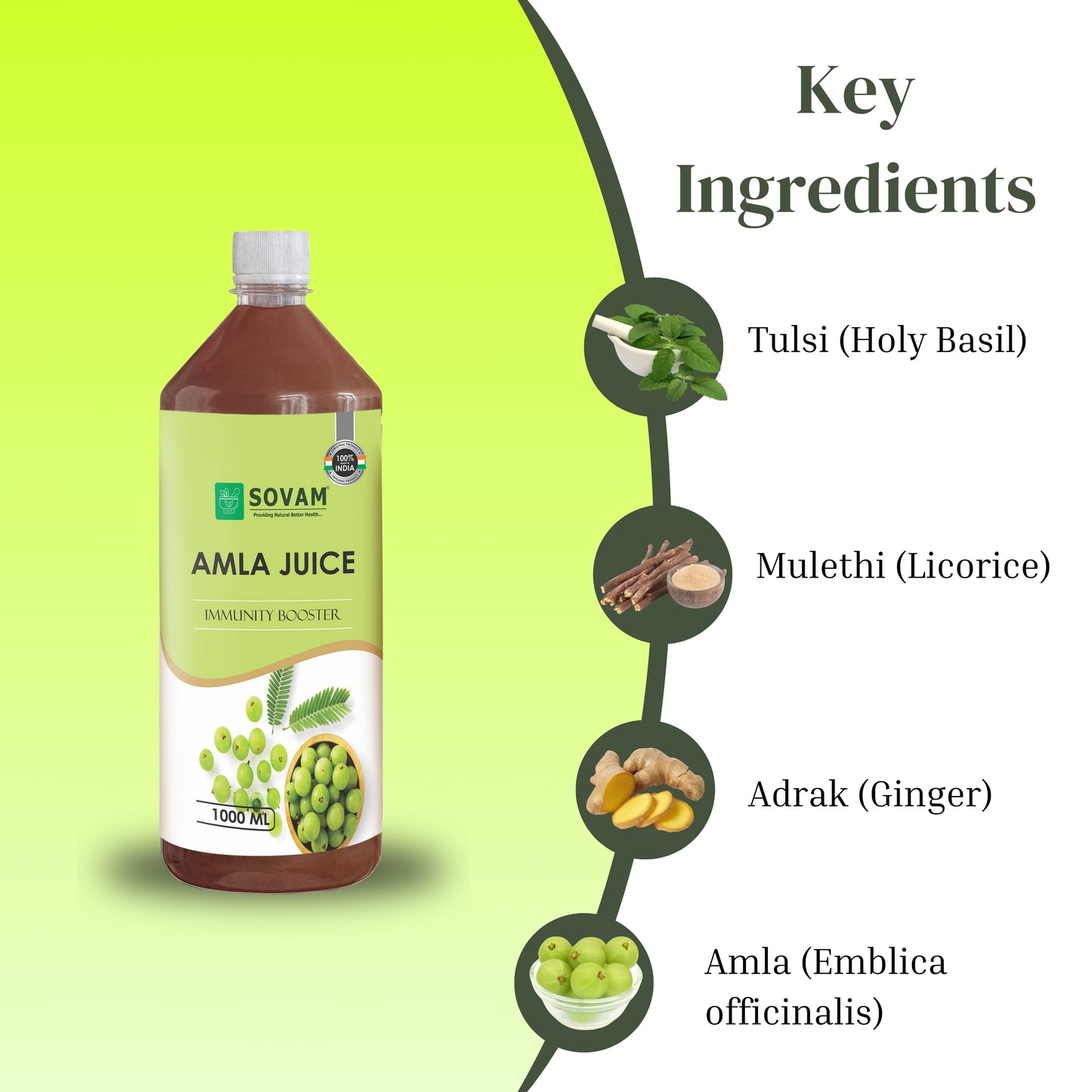 Sovam Amla Juice – 1000 ml | Natural Immunity Booster