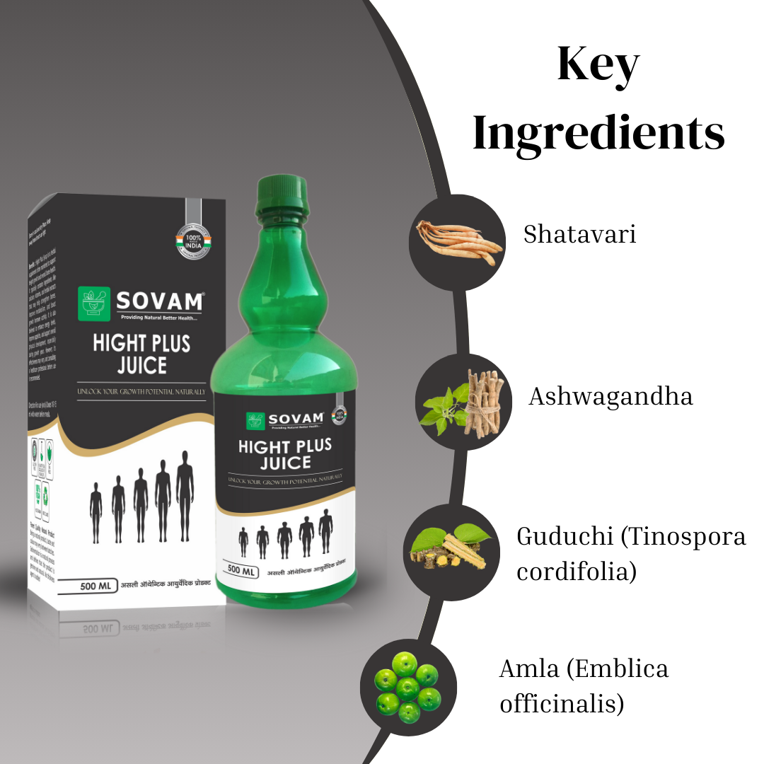Hight Plus Juice Herbal, height growth Juice | Sovam Ayurveda