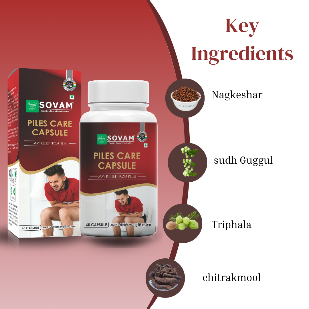 Piles Care Capsules Ayurvedic Medicine 60 Capsules | Sovam Ayurveda