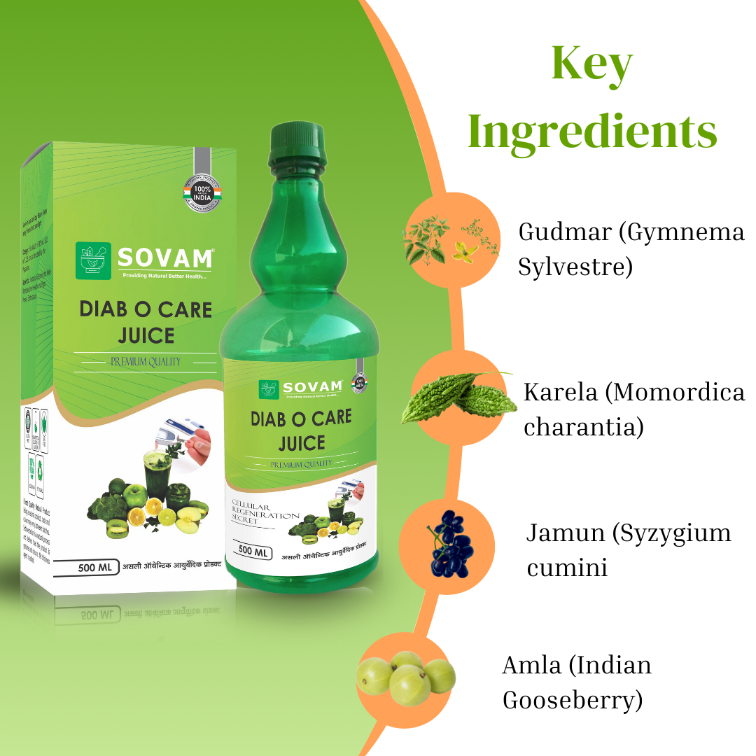 Diab-O-Care Juice Ayurvedic Tonic Diabetes 500 ML | Sovam Ayurveda