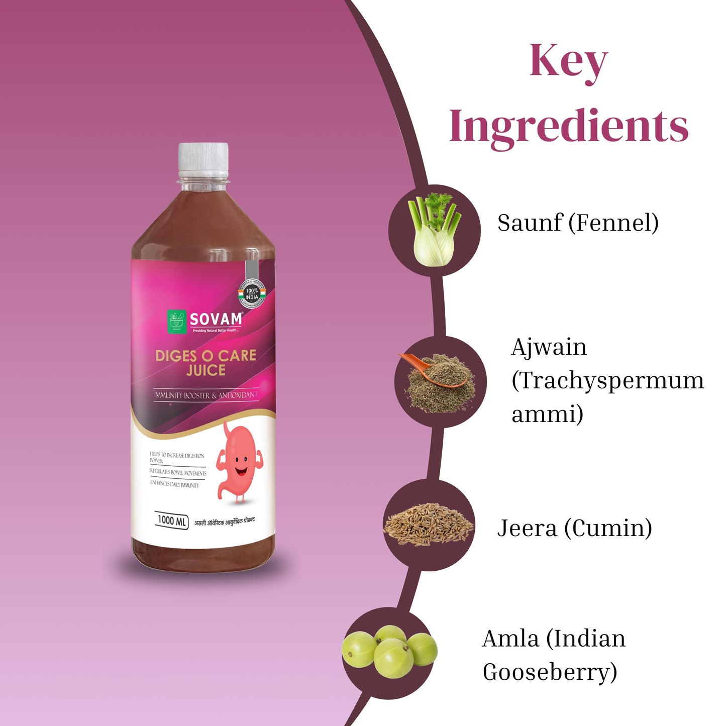 Sovam Diges O Care Juice – 1000 ml | Ayurvedic Digestive Tonic