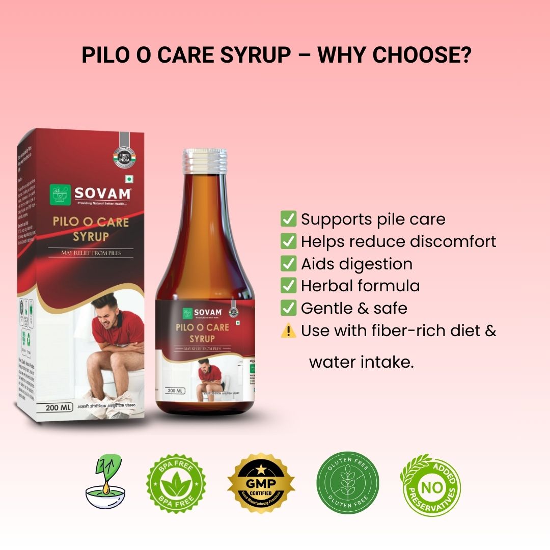 Sovam Pilo O Care Syrup 200ml – Digestive Wellness & Internal Balance – Ayurvedic Herbal Blend | Sovam Ayurveda