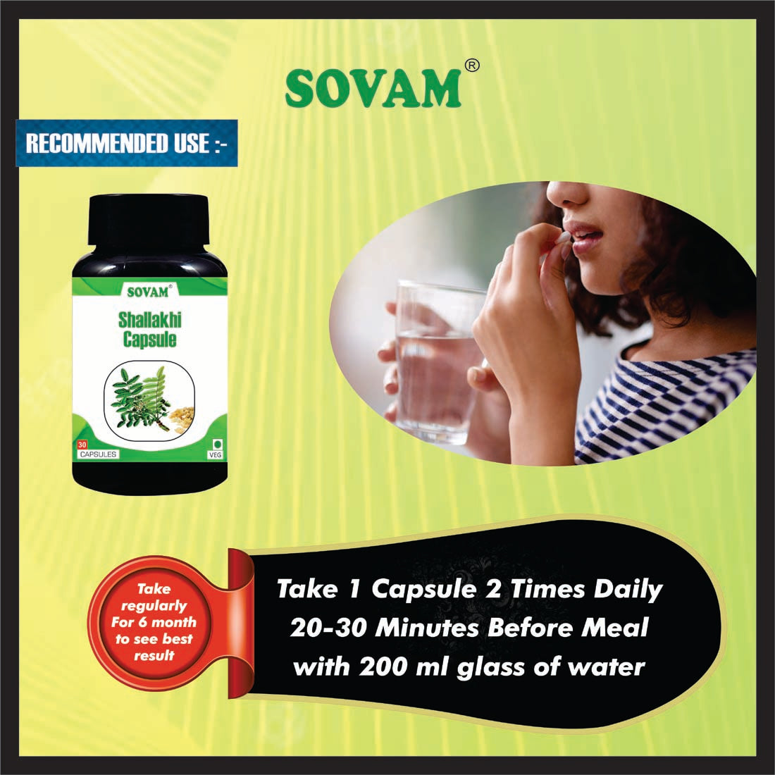 Sovam Shallaki Capsule | Herbal 100% Ayurvedic Health Care Shallaki 30 Capsule