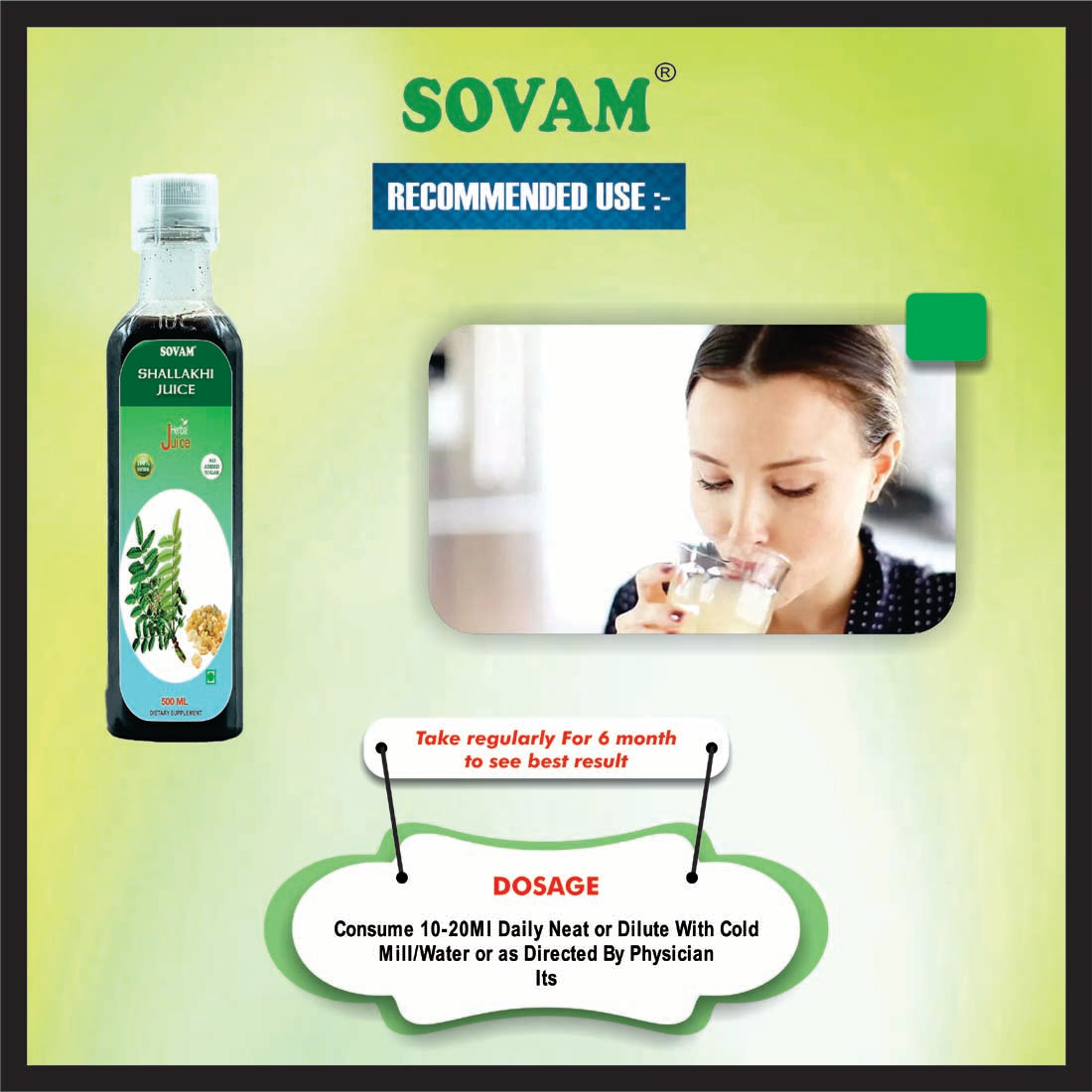 Sovam Shallakhi Juice 500ml | Herbal 100% Ayurvedic Health Care Shallakhi Juice