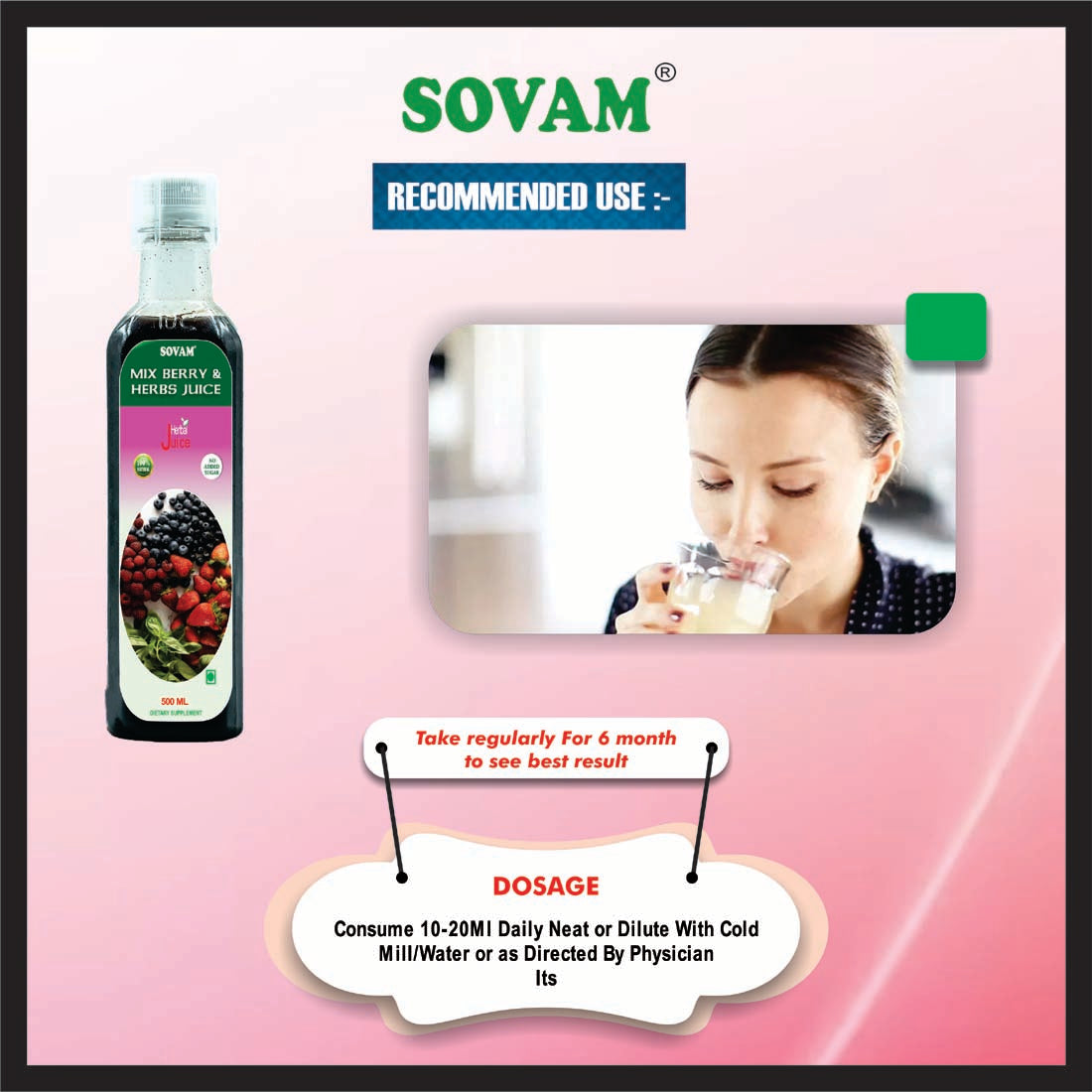 Sovam Mix Berry & Herbs Juice 500ml