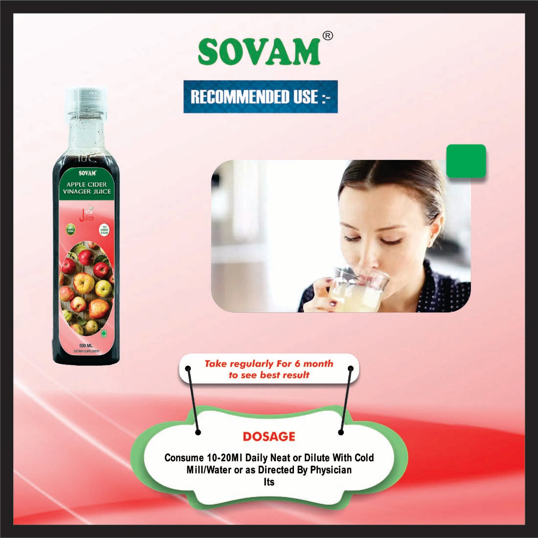 Natural Apple Cider Vinegar Filtered Vinegar - 1000 ml - SOVAM AYURVEDA