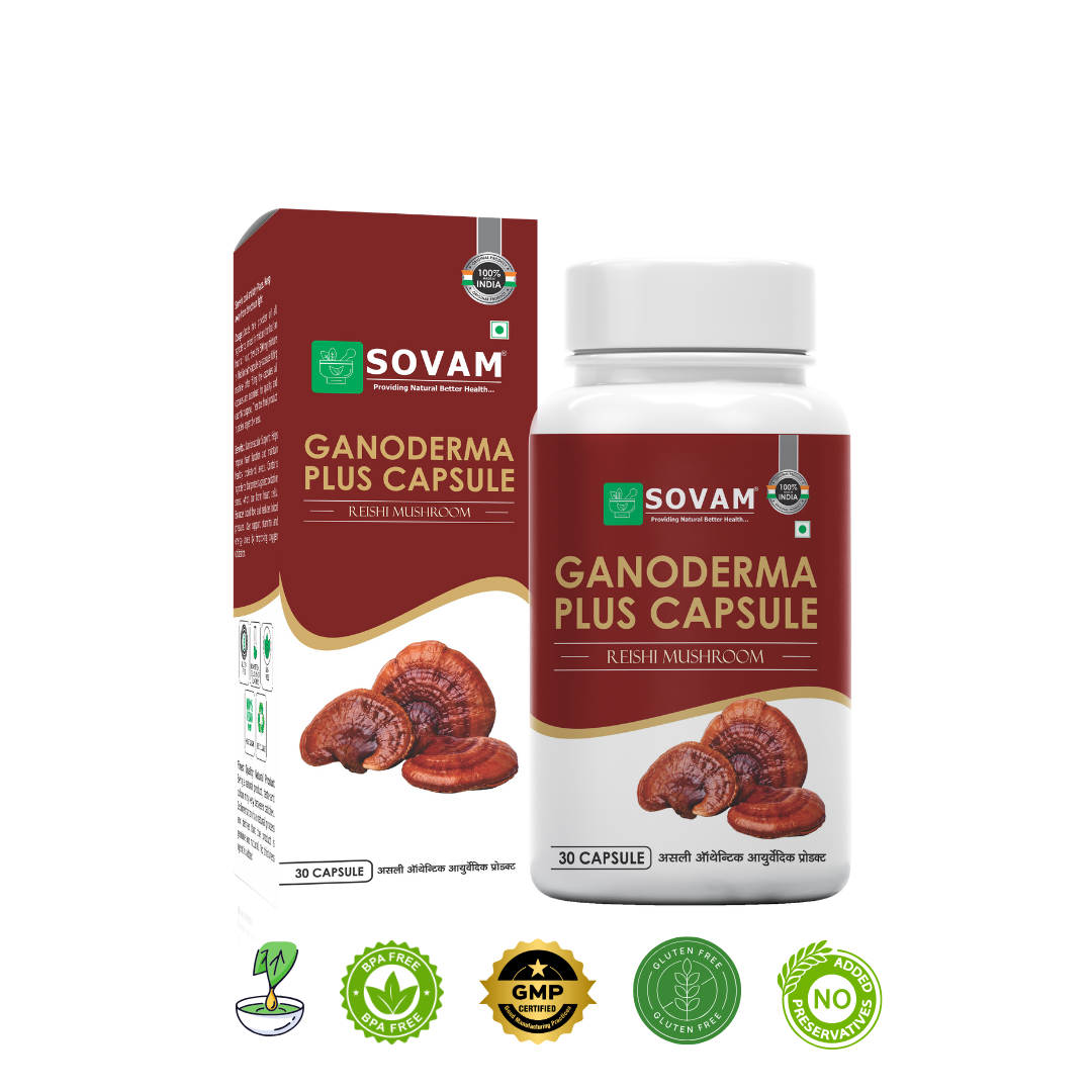 Ganoderma Plus Capsules - Premium Reishi Mushroom Ayurvedic Immunity Supplement