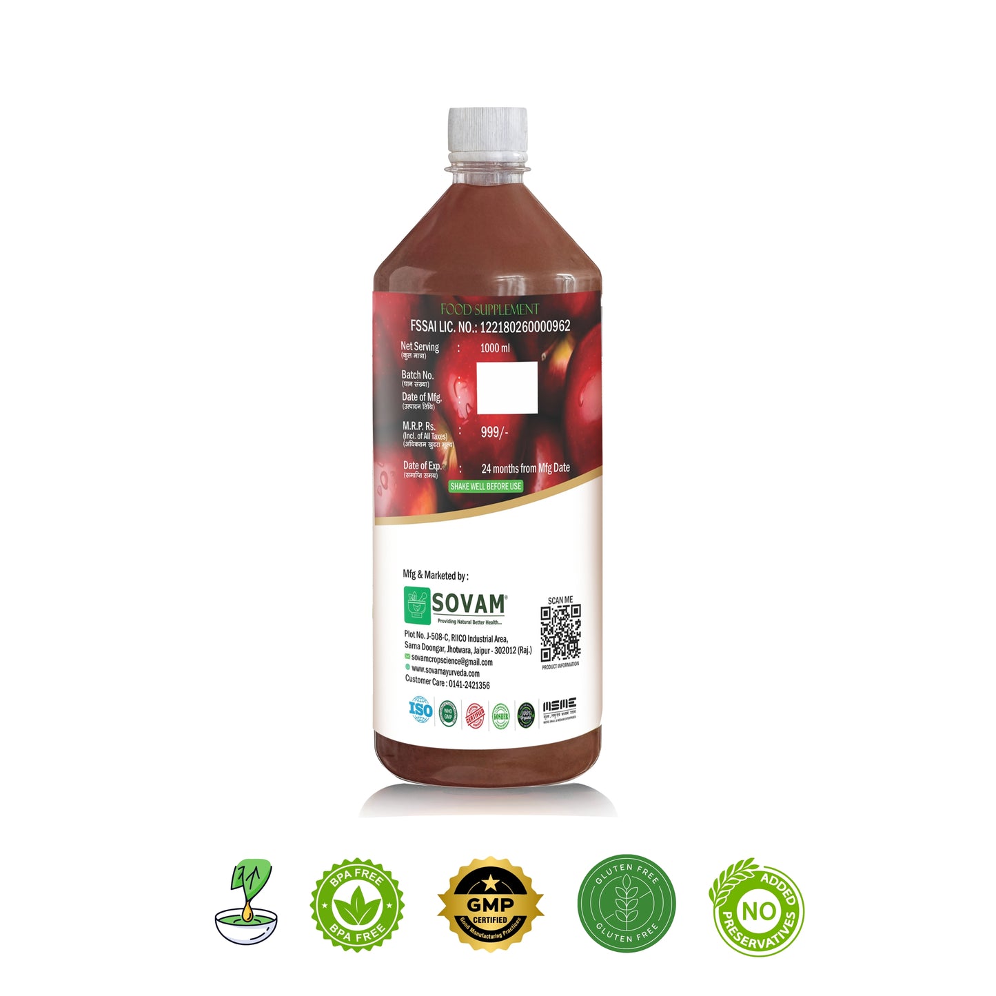 Sovam Apple Cider Vinegar - Sovam Ayurveda