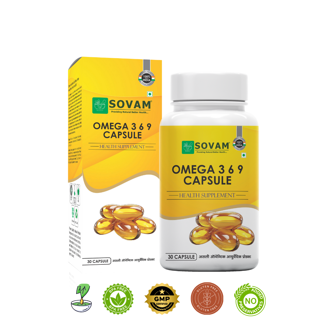 Omega 369 Soft Gel 30 Capsule Fish Oil capsule | Sovam Ayurveda