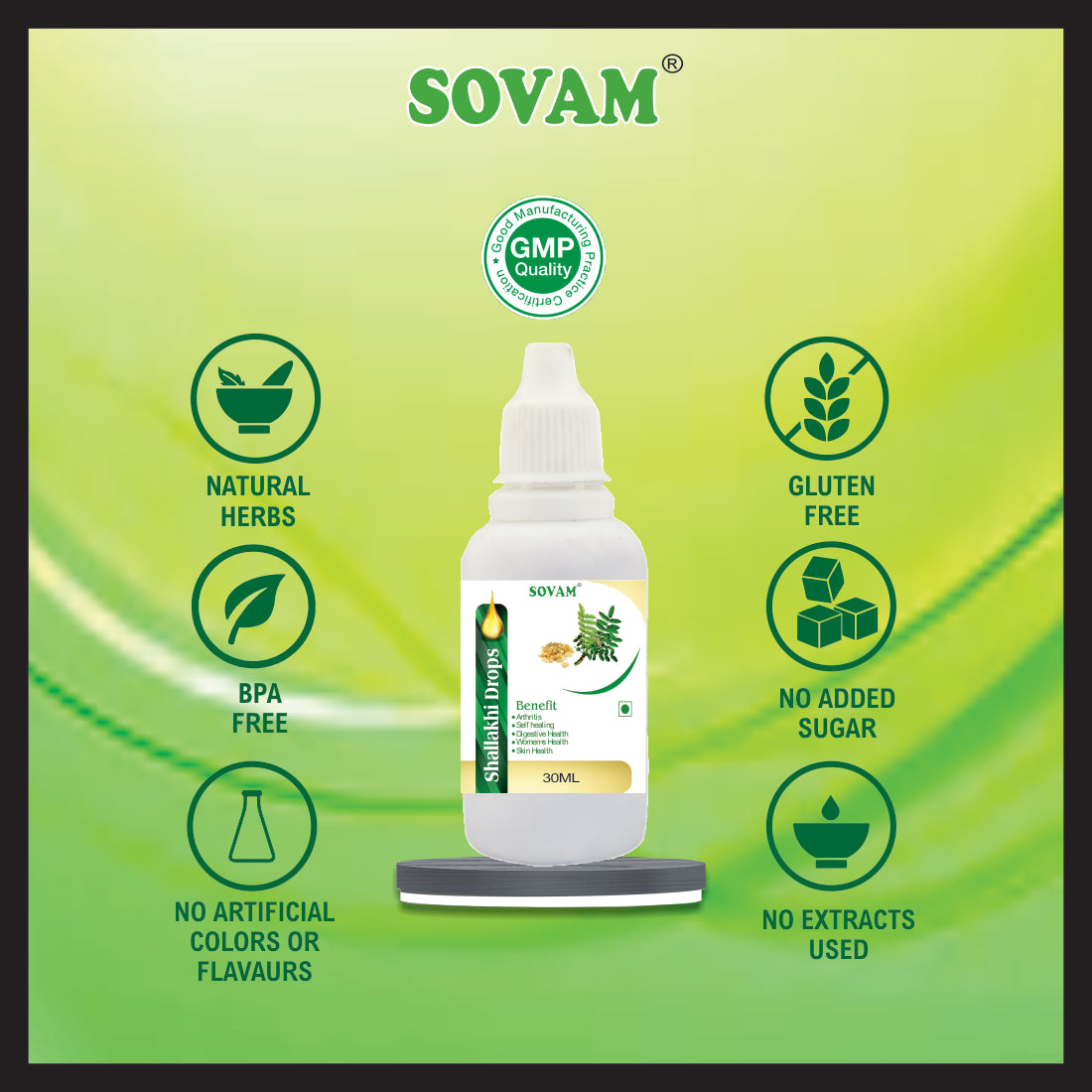 Sovam Shallaki Drops 30Ml| Herbal 100% Ayurvedic Health Care Shallaki Drops