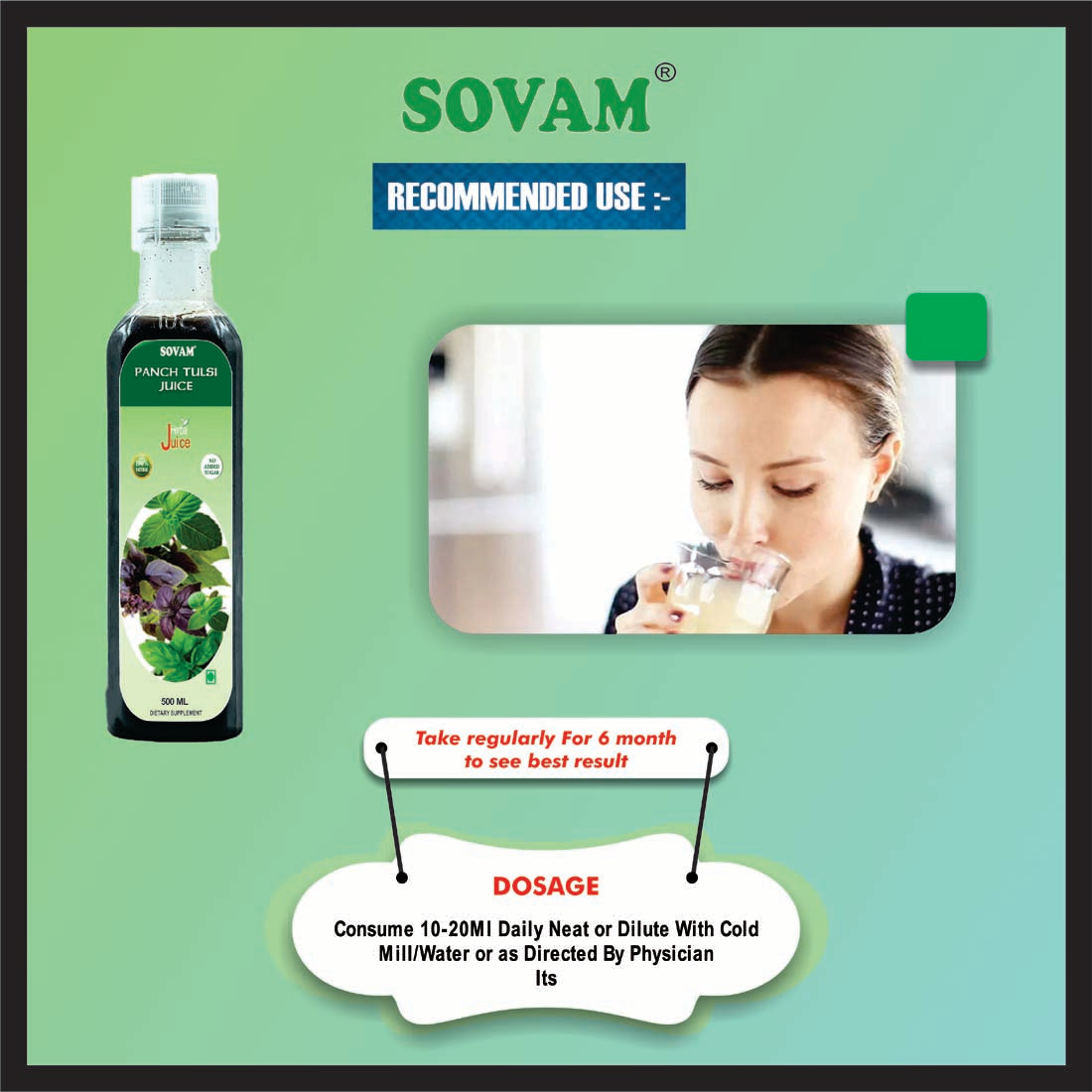Panch Tulsi Juice - 1000 ml - SOVAM AYURVEDA