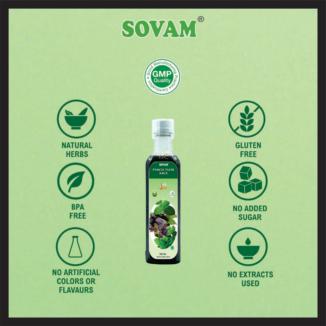 Panch Tulsi Juice - 1000 ml - SOVAM AYURVEDA