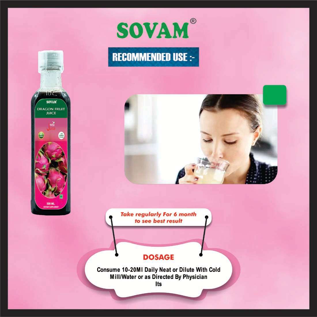 Dragon Fruit Juice 500ml, Natural & Organic Dragon Fruit Juice