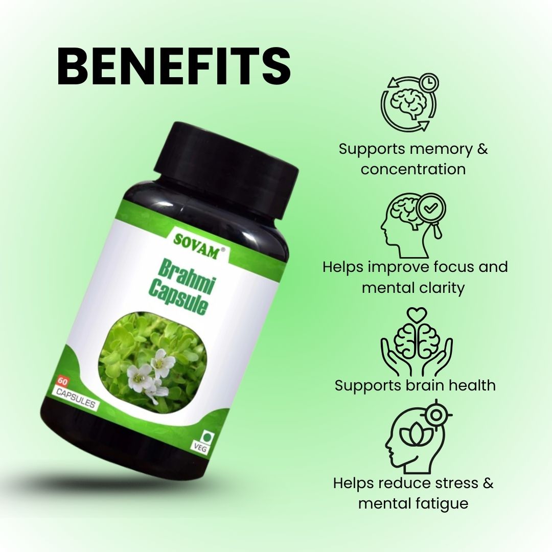 Sovam Brahmi Capsules 60 Caps – Focus & Mental Wellness Support