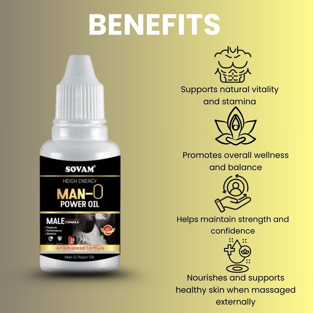 Sovam Man-O Power Oil 30 ml – Men’s Herbal Vitality & Wellness Oil