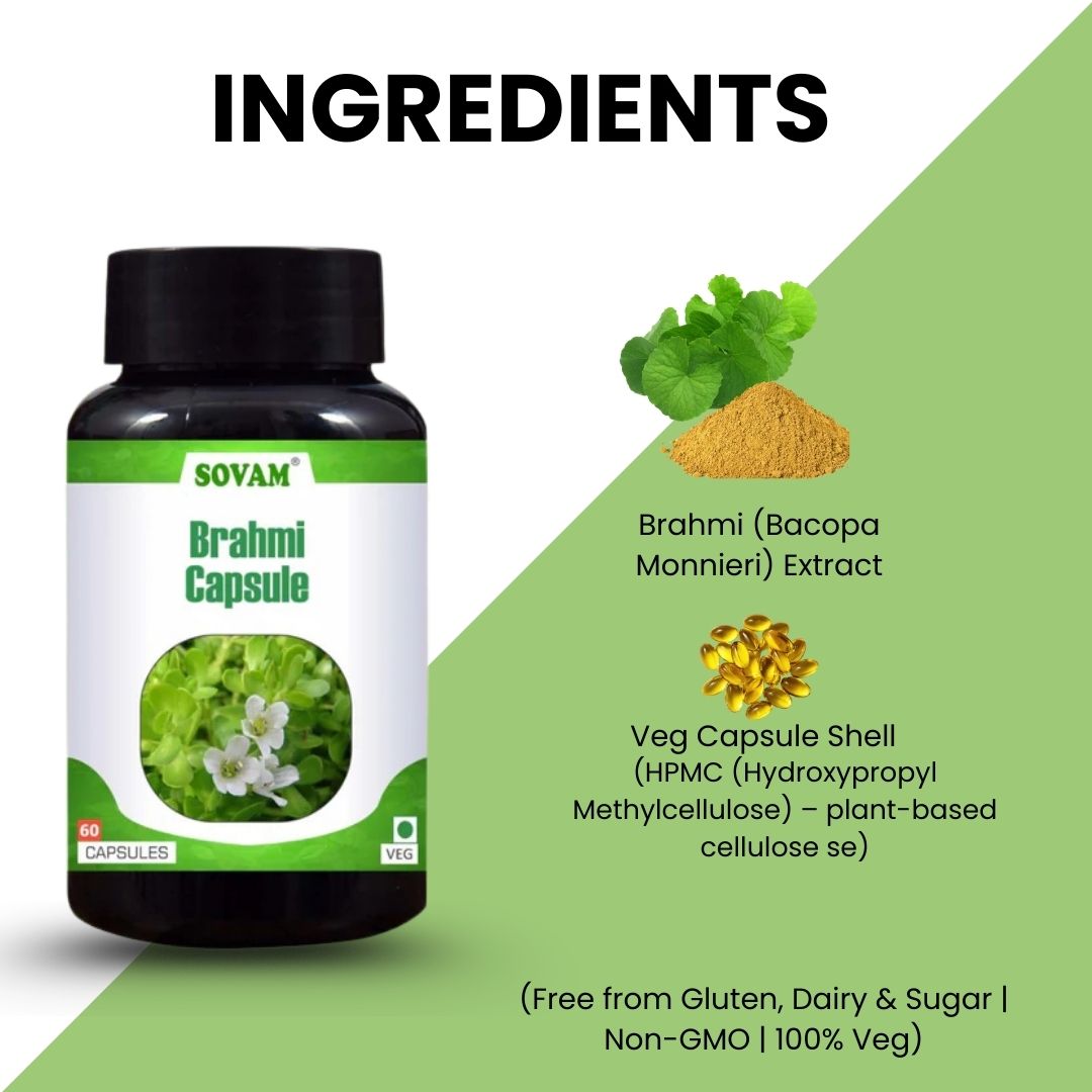 Sovam Brahmi Capsules 60 Caps – Focus & Mental Wellness Support