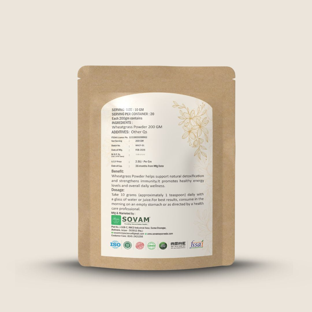 Sovam Wheatgrass Powder (Triticum aestivum) 200g