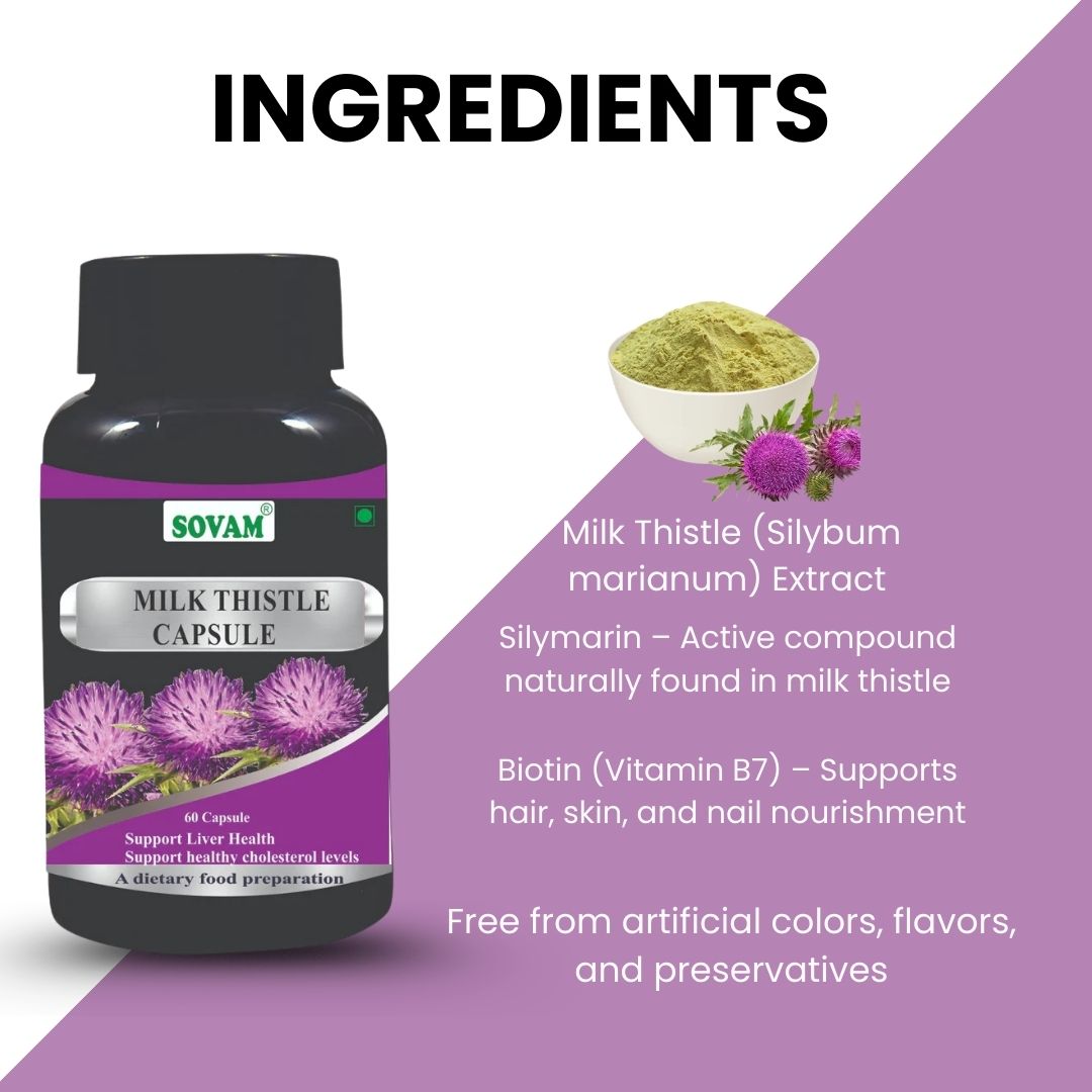 Sovam Milk Thistle Capsules 60 Caps – Liver & Skin Wellness Support