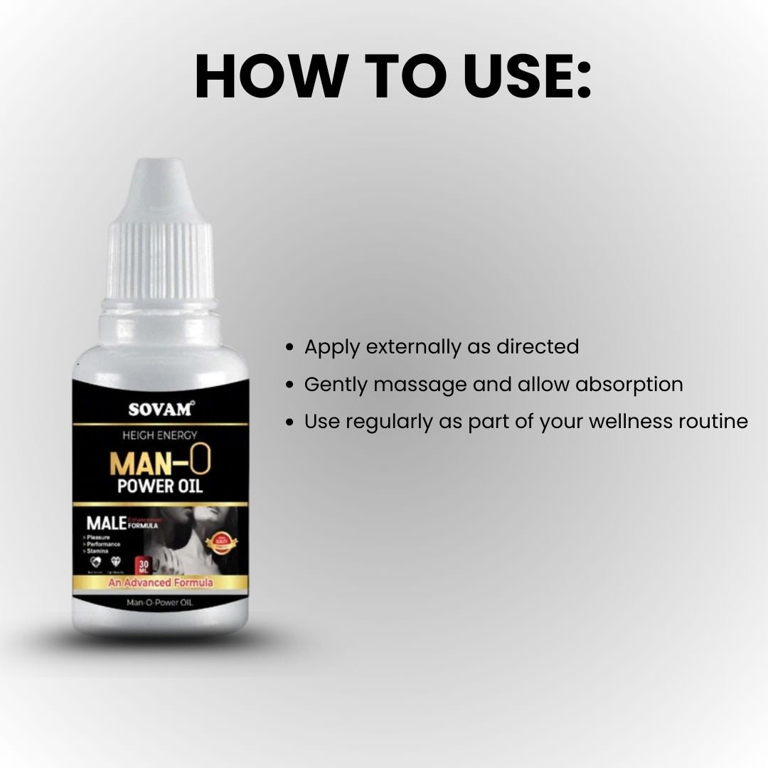 Sovam Man-O Power Oil 30 ml – Men’s Herbal Vitality & Wellness Oil