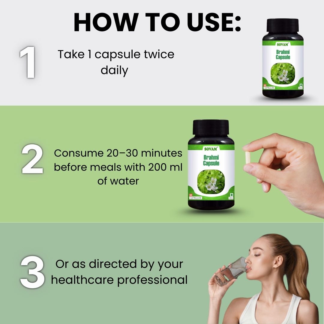 Sovam Brahmi Capsules 60 Caps – Focus & Mental Wellness Support