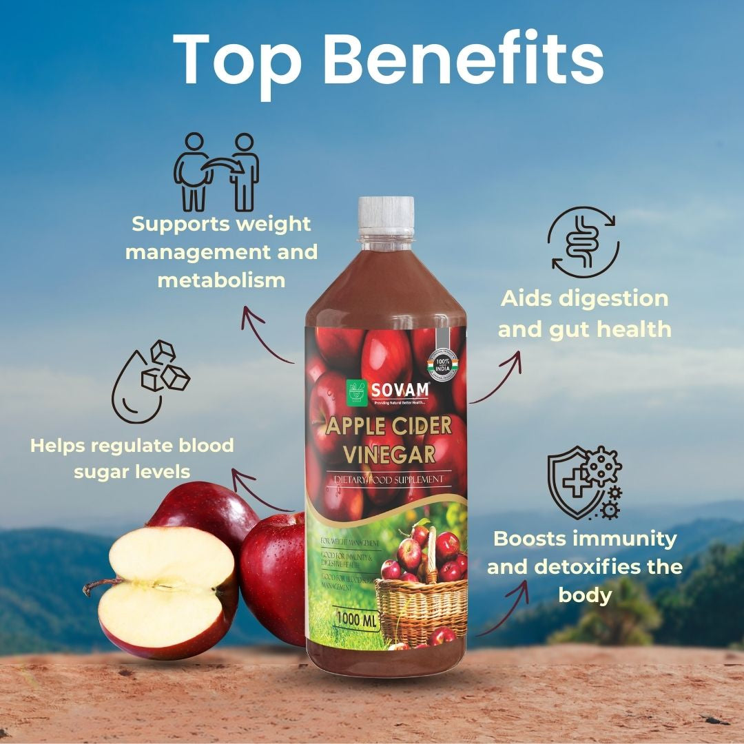 Sovam Apple Cider Vinegar 1000ml – Raw Unfiltered With Mother