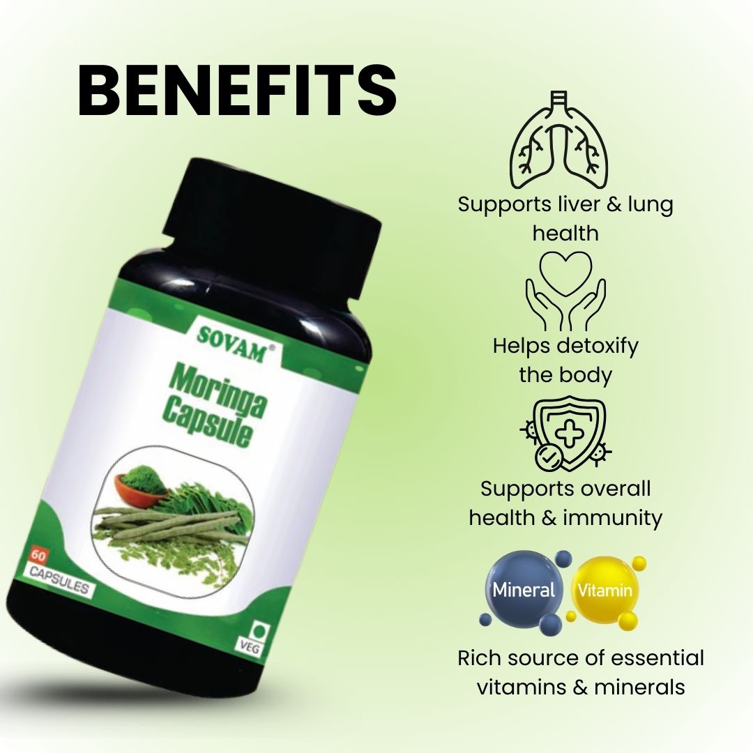Sovam Moringa Capsules 60 Caps – Plant-Based Nutrition & Daily Wellness Support