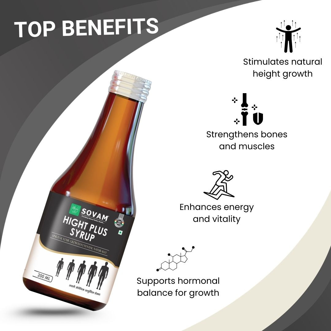 Sovam Height Plus Syrup 200ml | Ayurvedic Herbal Wellness Drink