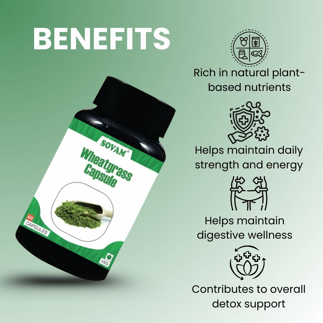 Sovam Wheatgrass Capsules 60 Caps – Green Nutrition & Daily Wellness Support