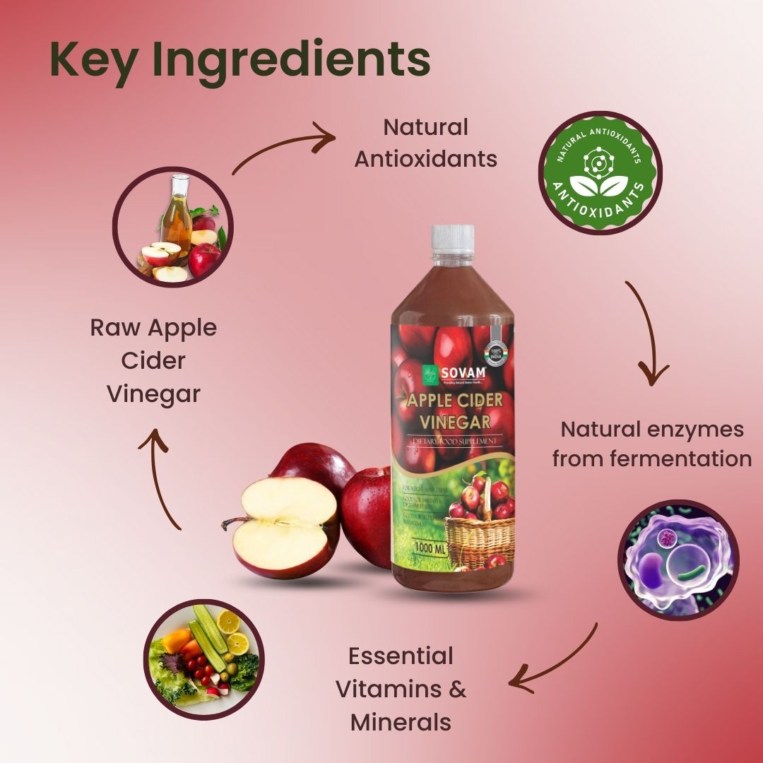 Sovam Apple Cider Vinegar 1000ml – Raw Unfiltered With Mother