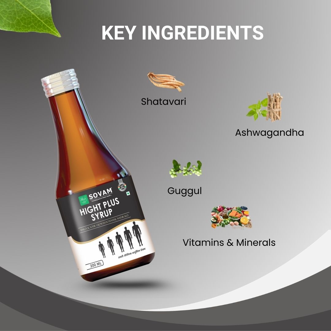 Sovam Height Plus Syrup 200ml | Ayurvedic Herbal Wellness Drink
