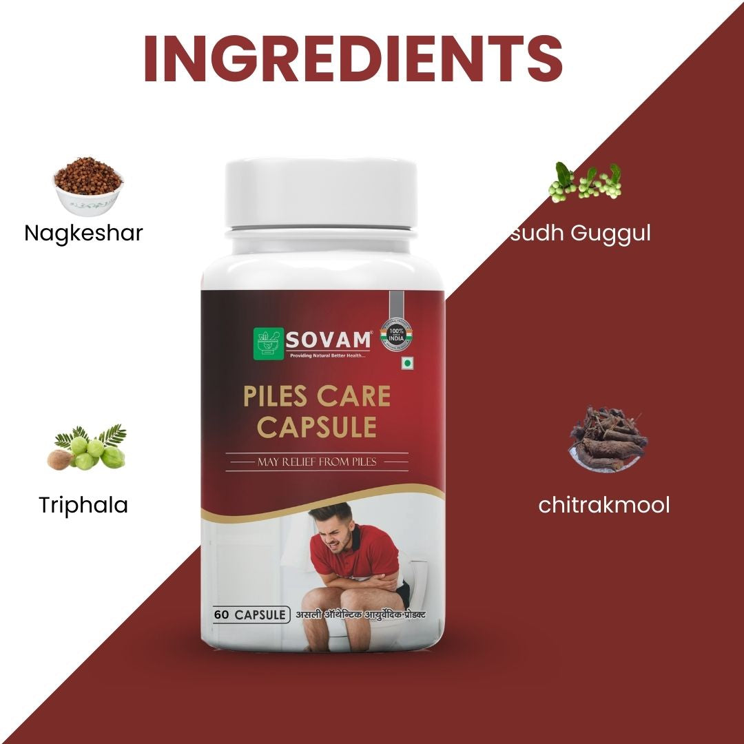 Sovam Pilo O Care Capsules 60 Caps – Digestive & Bowel Wellness Support