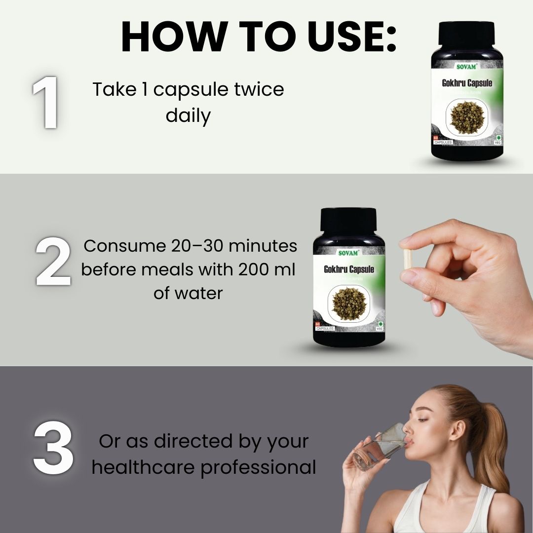 Sovam Gokhru Capsules 60 Caps – Herbal Vitality & Daily Wellness Support