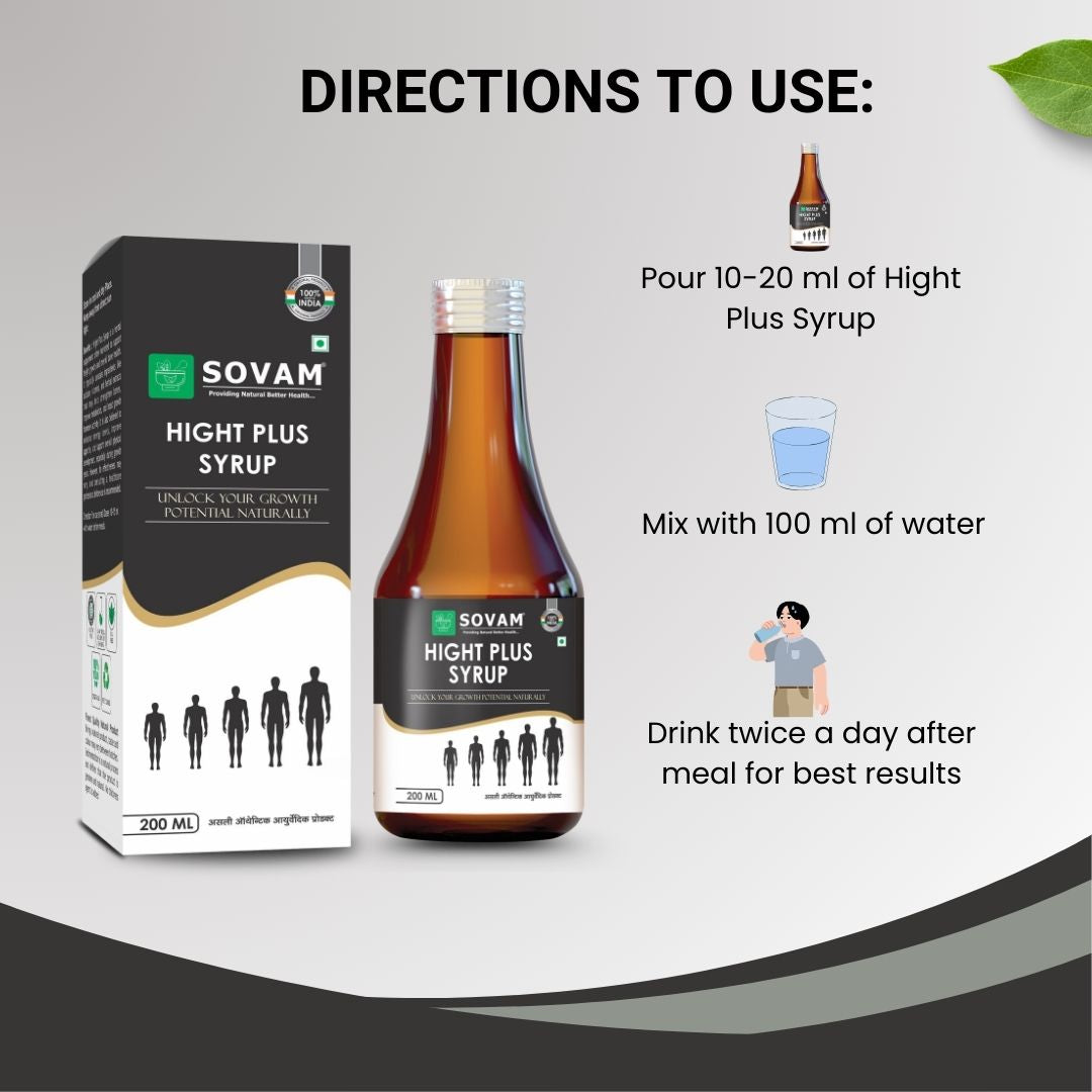 Sovam Height Plus Syrup 200ml | Ayurvedic Herbal Wellness Drink