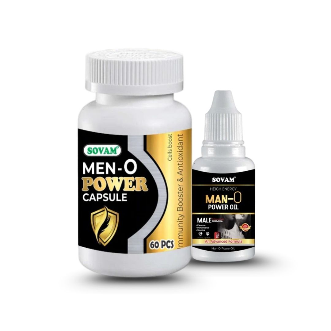 Sovam Man O Power Combo – Capsules (60 Caps) & Herbal Oil (30 ml) | Men’s Vitality Support