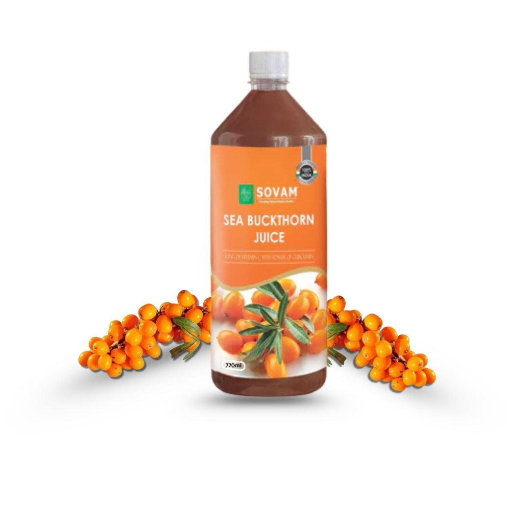 Sovam Sea Buckthorn Juice 1000ml | Himalayan Superfruit Drink | Natural Antioxidants | Plant-Based Wellness