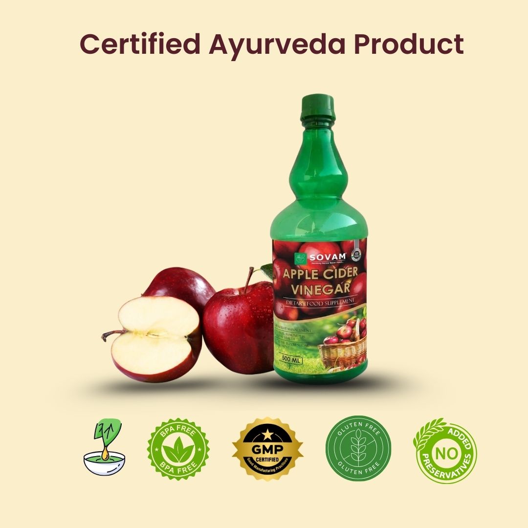 Sovam Apple Cider Vinegar 500ml – Raw, Unfiltered & With Mother