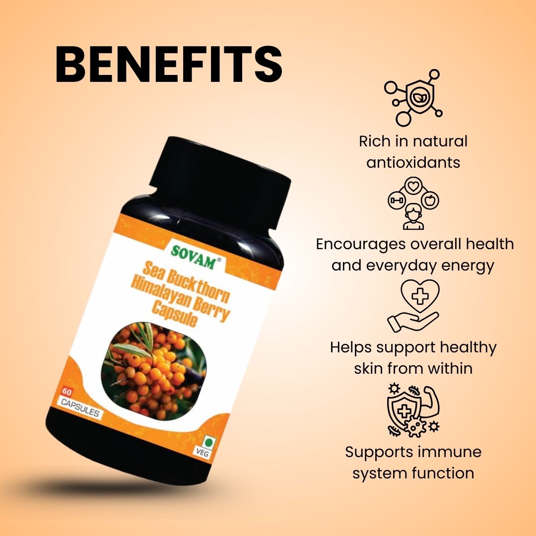Sovam Sea Buckthorn Capsules 60 Caps – Antioxidant & Skin Wellness Support