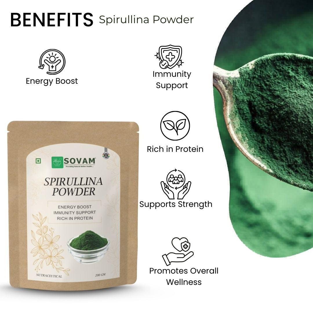 Sovam Spirulina Powder (Arthrospira platensis) 200g