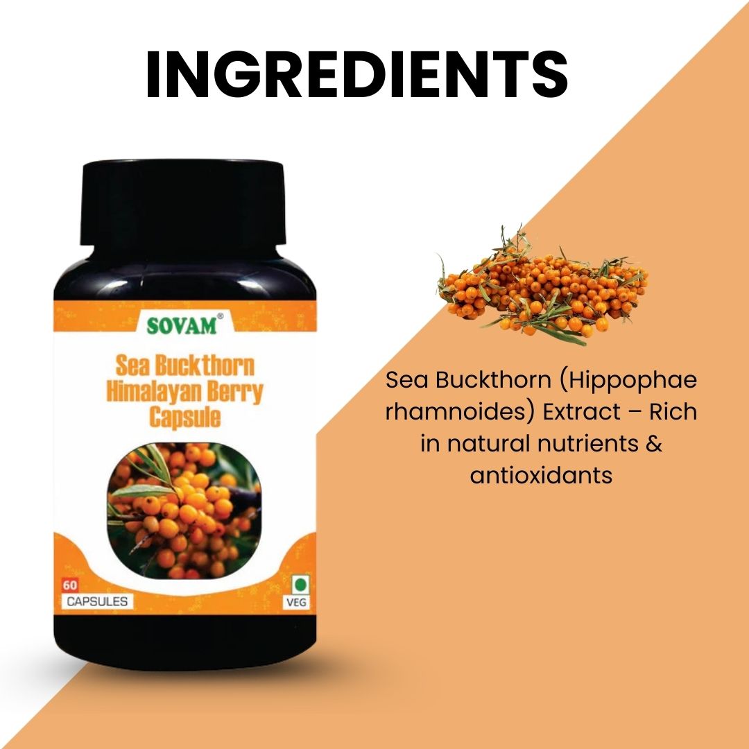 Sovam Sea Buckthorn Capsules 60 Caps – Antioxidant & Skin Wellness Support
